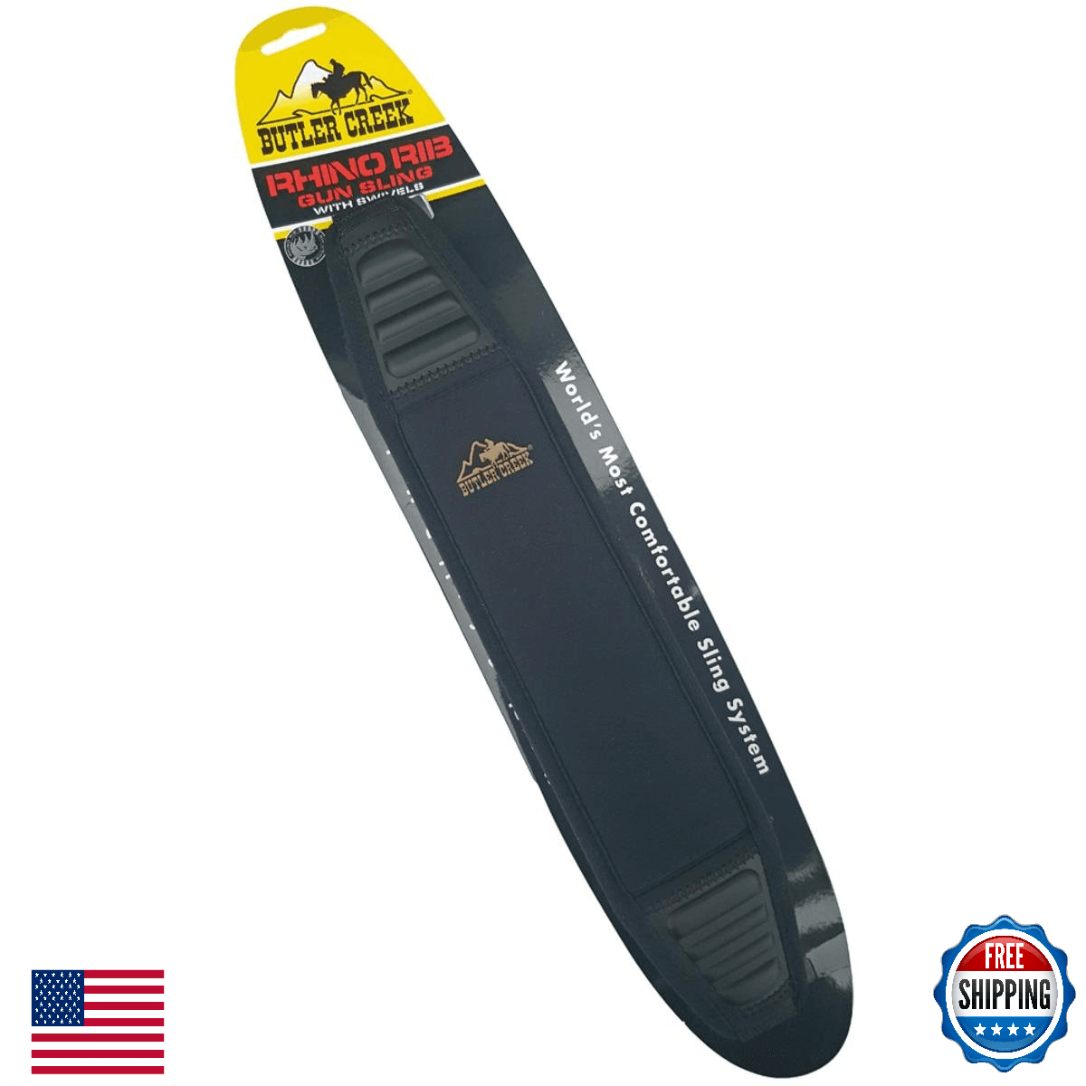 Butler Creek Ultra Grip Sling w/ Swivels - Right Hand Rib, Black - Image 1
