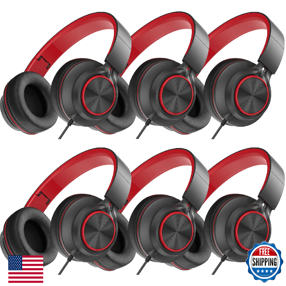 MIXCU 6-Pack Classroom Headphones with Mic - Over-Ear Wired for Schools, Librari - Image 1
