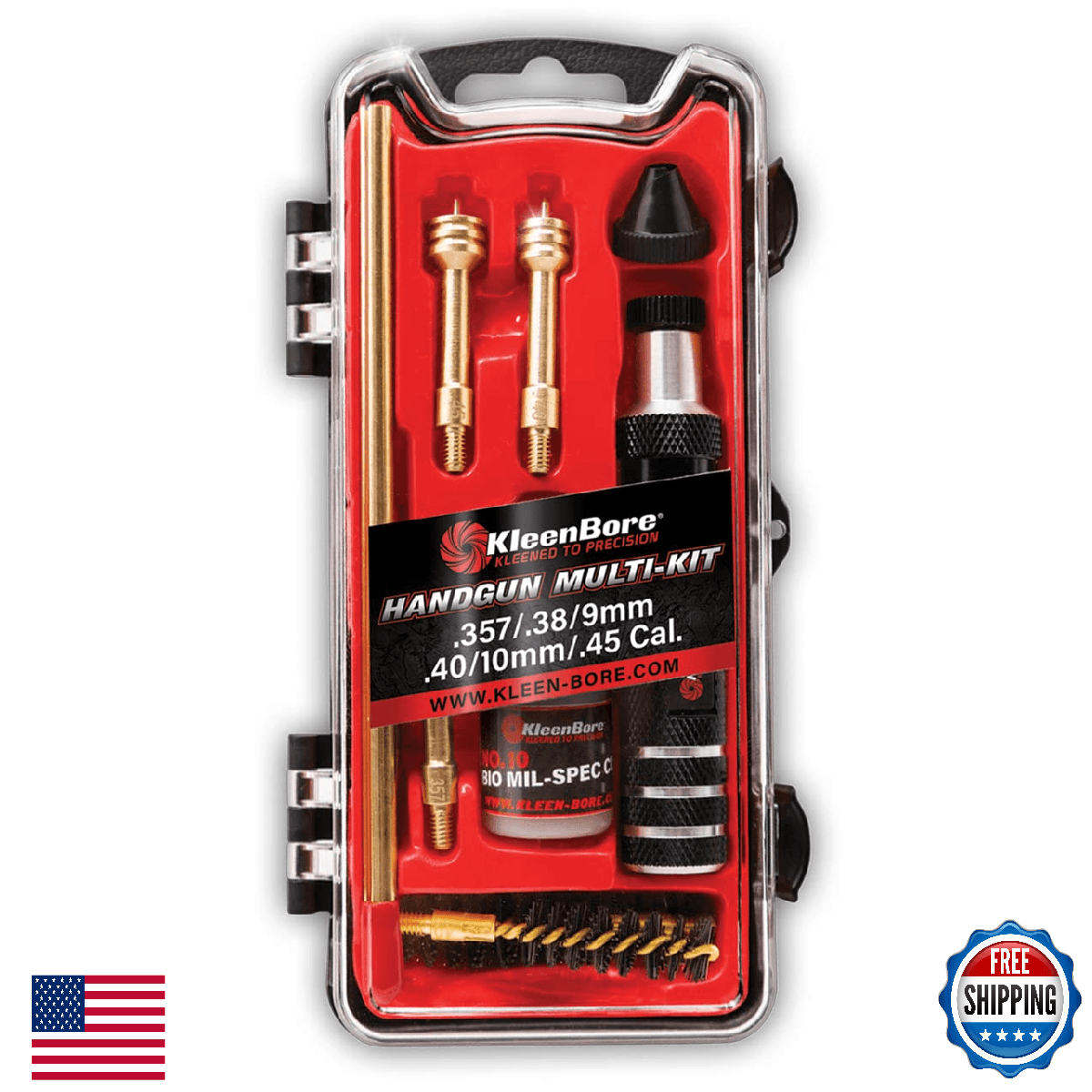 KleenBore Handgun Multi-Kit Cleaning System: Multi-Caliber Pistol Kit - Image 1
