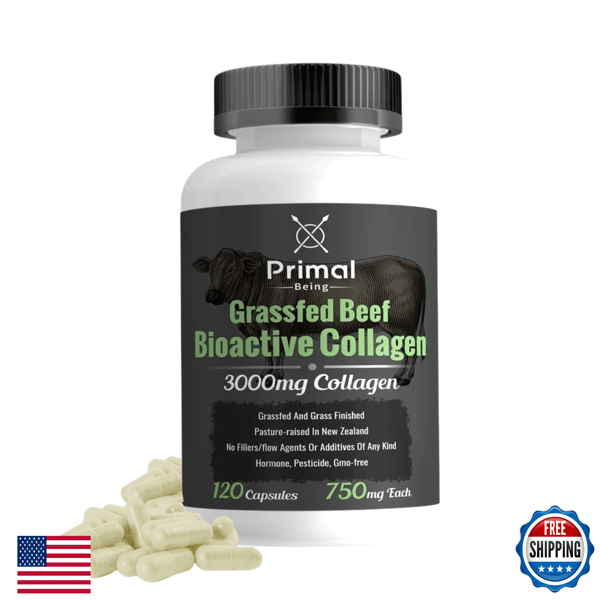Primal Being Grassfed Beef Cartilage Collagen (Type I-V & XI)- Supports Hair, Sk - Image 1