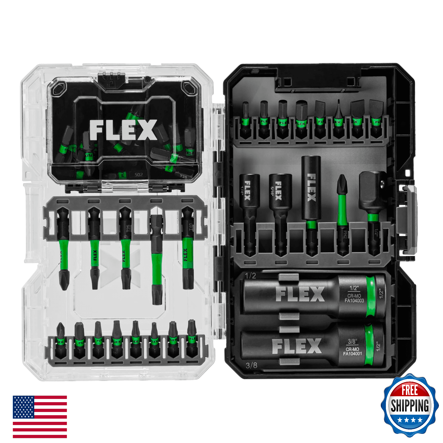 FLEX STACK PACK IMPACKS 45-Pc Impact Driver Bit Set - FAM10103-45 - Image 1
