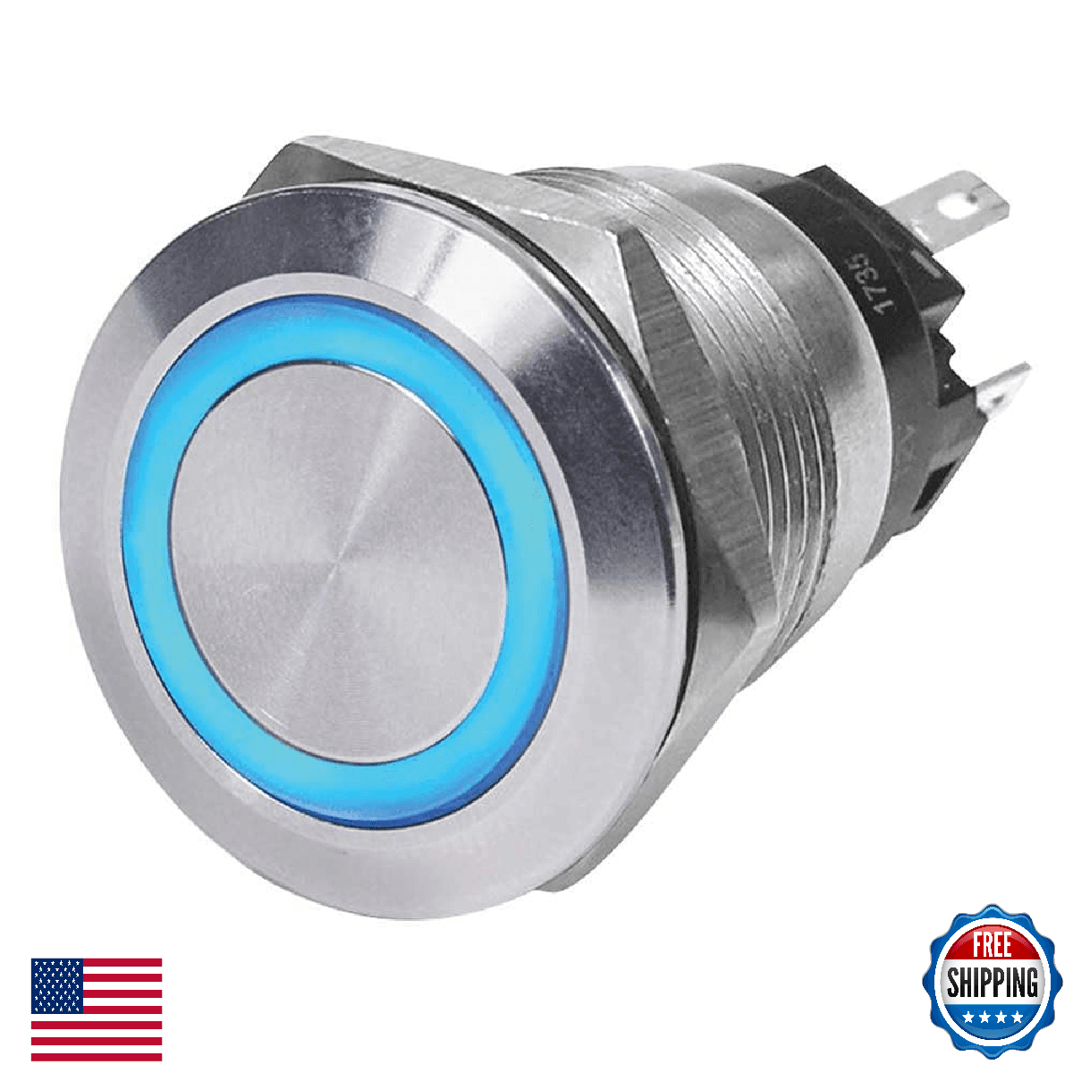 Blue Sea Systems 4160 10A OFF-ON Blue LED Push Button Switch - Image 1