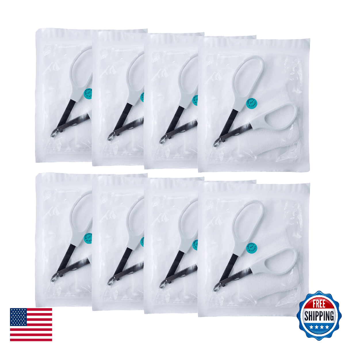 Sterile Skin Staple Removal Kit - Remover & Gauze Sponge - Home/Hospital Use - Image 1