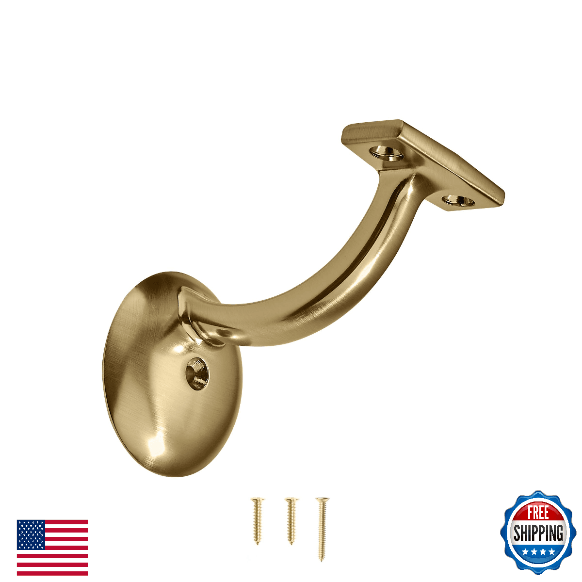 KHTUMEWARE 6pk Champagne Bronze Heavy Duty Hand Rail Bracket Stair Hardware - Image 1
