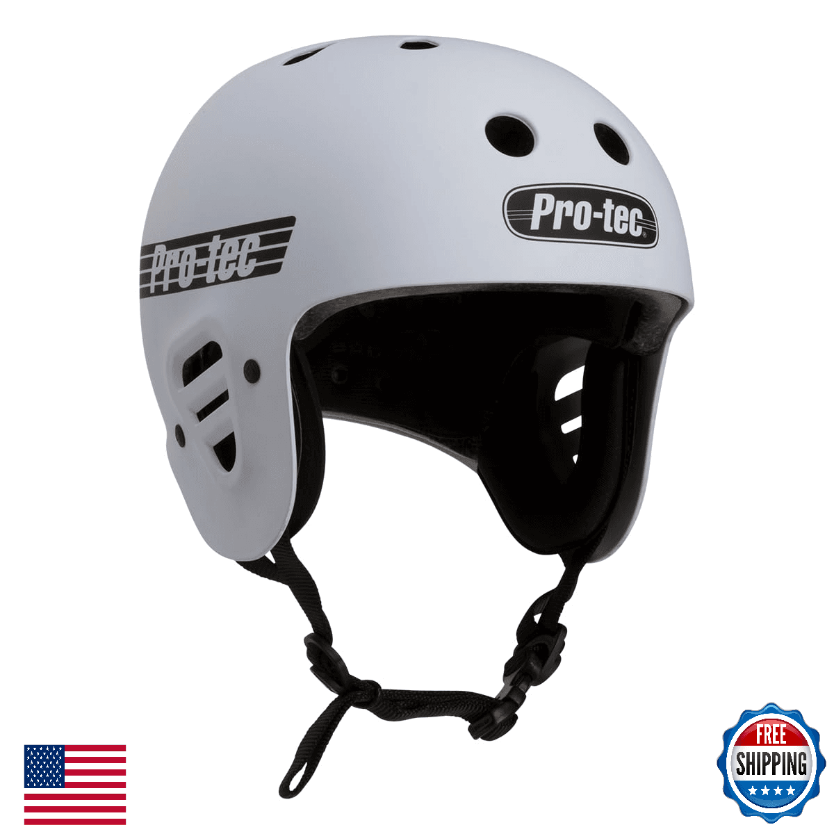 Pro-Tec Full Cut Certified Skateboard Helmet - Skate, Bike, BMX, Roller - White - Image 1