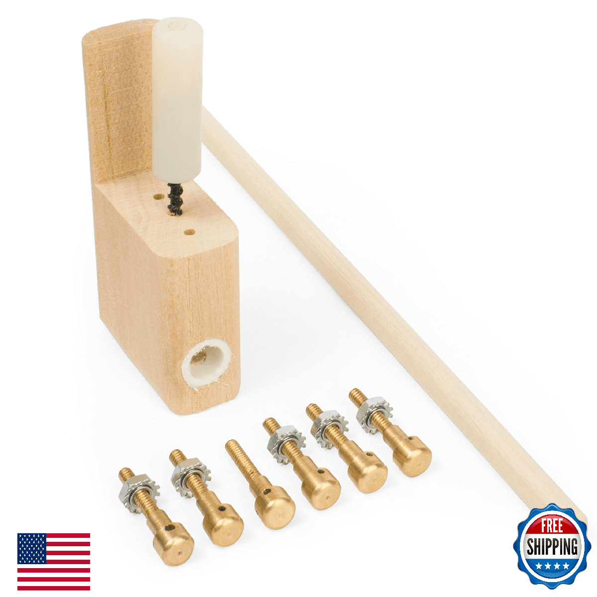 JLD Bridge Doctor, Brass Pin Mount, for Flattening Bulging Guitar Soundboards - Image 1