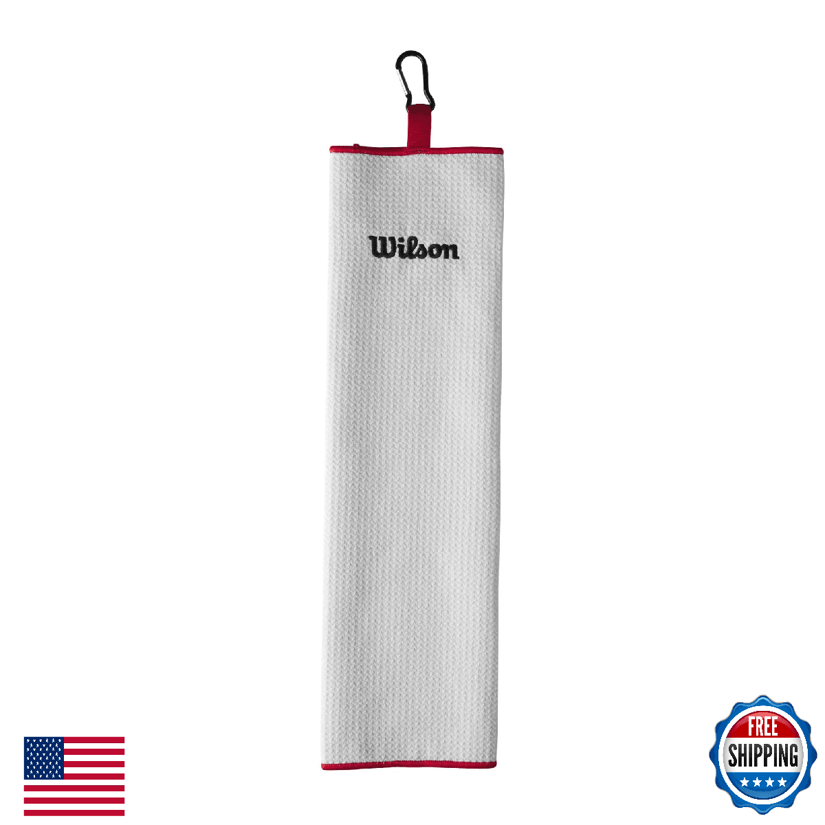 Wilson Sports Tri-Fold Golf Towel - White Microfiber - Image 1