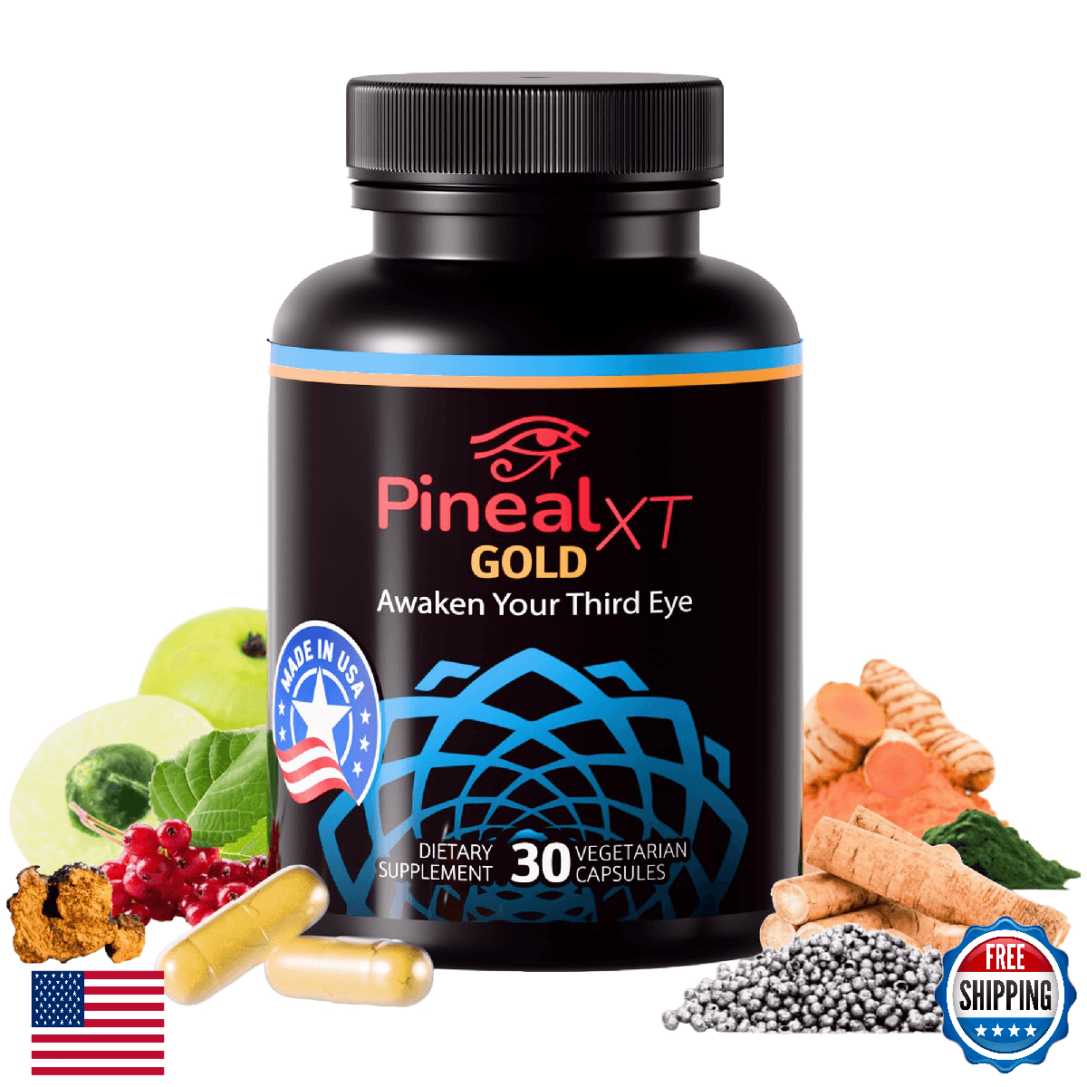 Nutraville Pineal XT Gold - Pineal Gland Supplement - Third Eye Awakening - Image 1