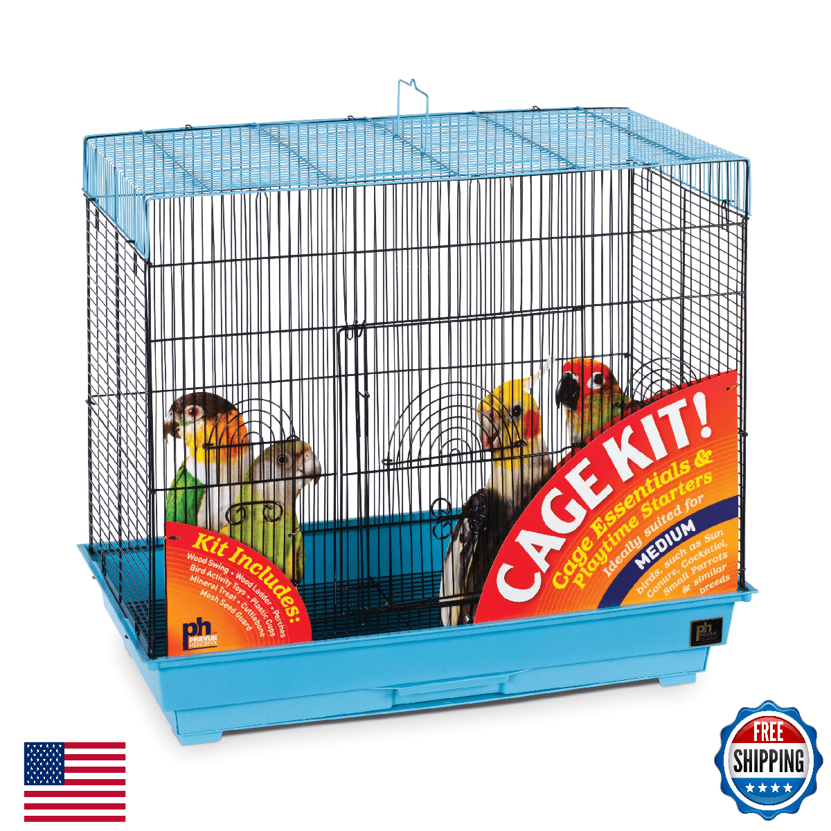 Prevue Pet Products 91340 Flight Bird Cage Kit Blue Small