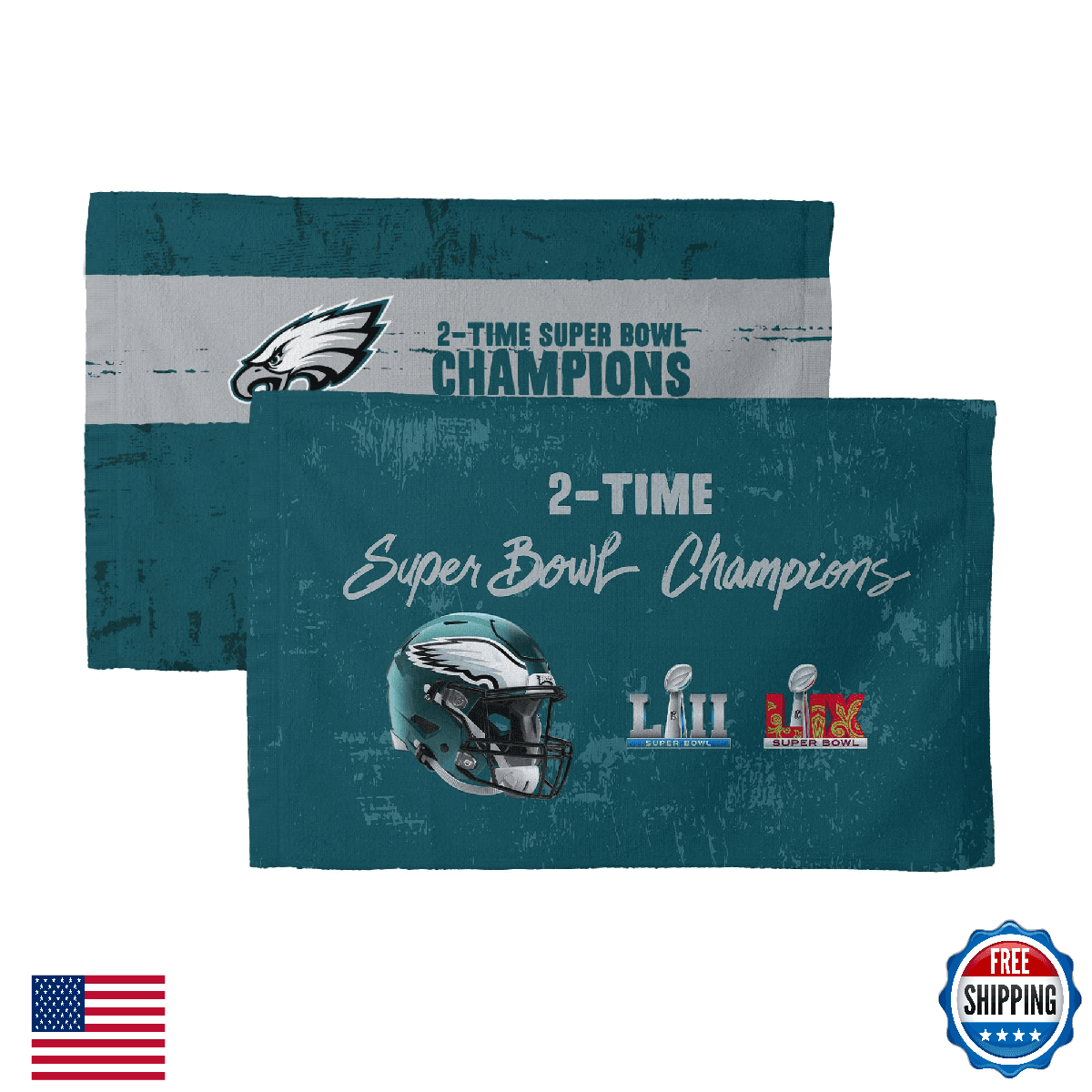 Northwest NFL Philadelphia Eagles Super Bowl LIX Multi-Champ Fan Towel 2-Pack - Image 1