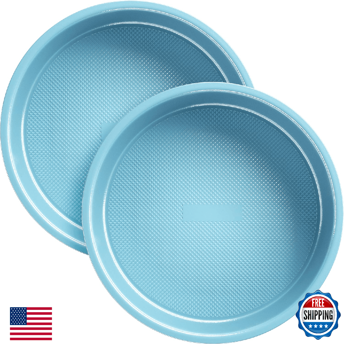 HONGBAKE Nonstick Ceramic 9 Inch Round Cake Pan Set of 2, Heavy-Duty Aluminized - Image 1