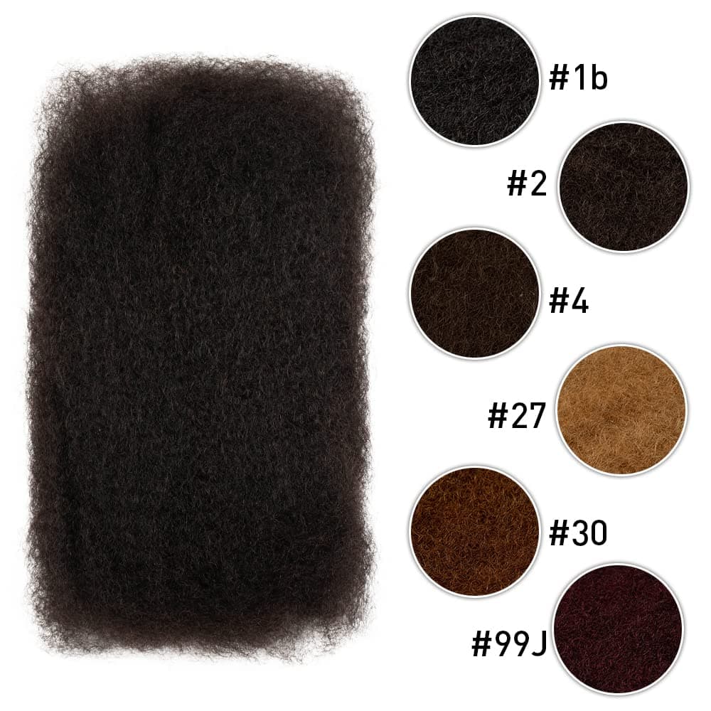 FASHION IDOL Afro Kinky Human Hair Bulk for Dreadlock Extensions Loc Repair Brai - Thumbnail 6
