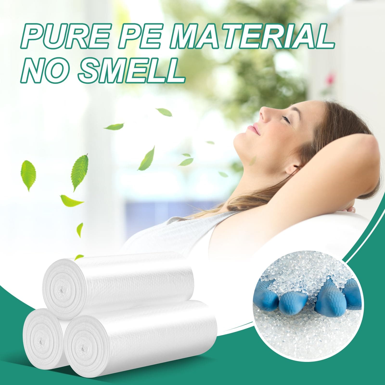 Magesh 4-6 Gallon Trash Bag Strong, Leakage-Free, Small Garbage Bags Unscented T - Thumbnail 4