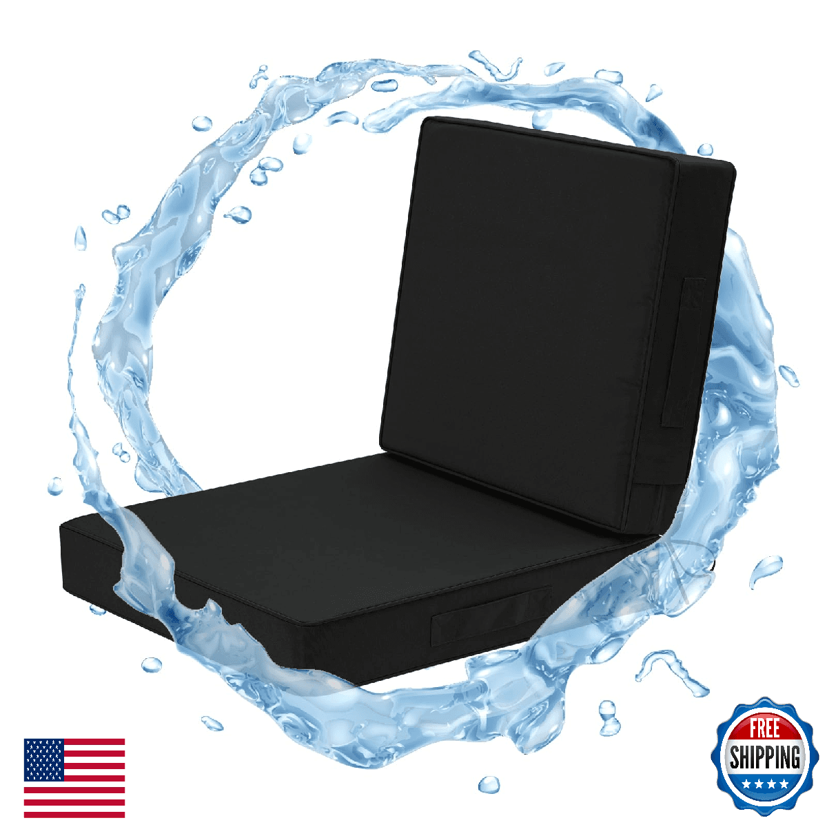 Wellsin Outdoor Cushions Waterproof 24x24 Deep Seat Patio Furniture Removable Co - Image 1