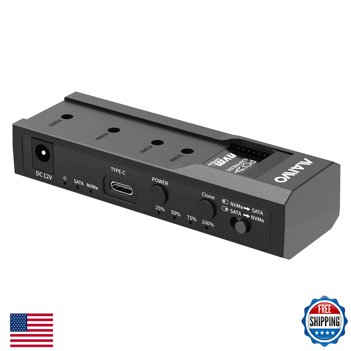 MAIWO K10635N type C 10Gbps to dual bay HDD/NVMe M2 SSD clone converter for 2.5" - Image 1