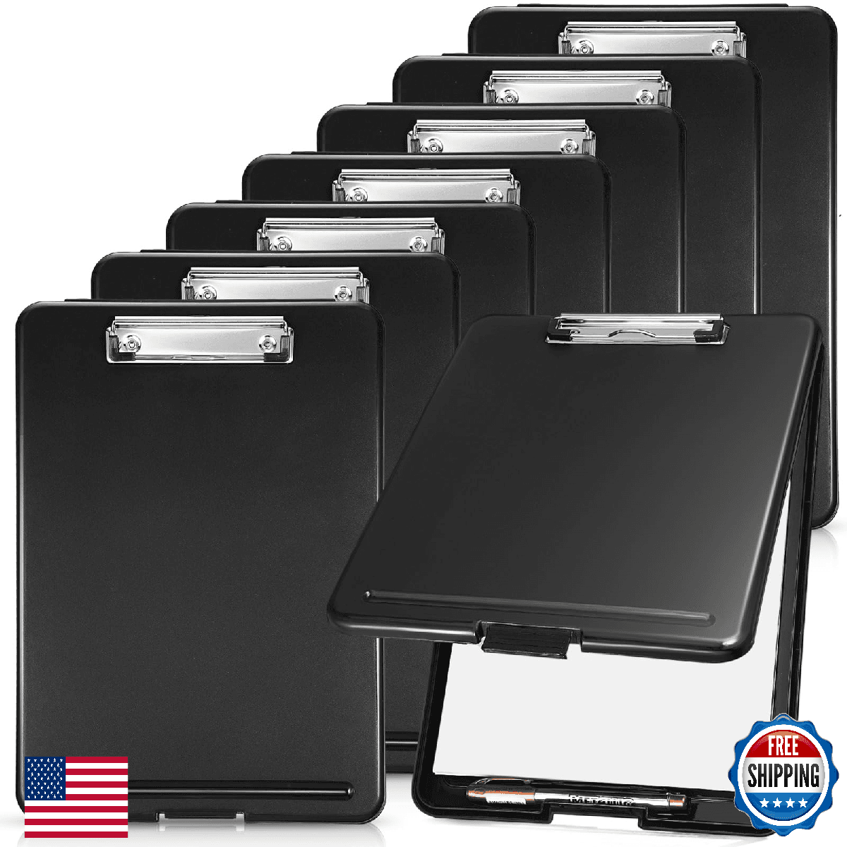 Geyee 8-Pcs Foldable Storage Clipboard, Plastic, Nursing, A4, Waterproof - Image 1