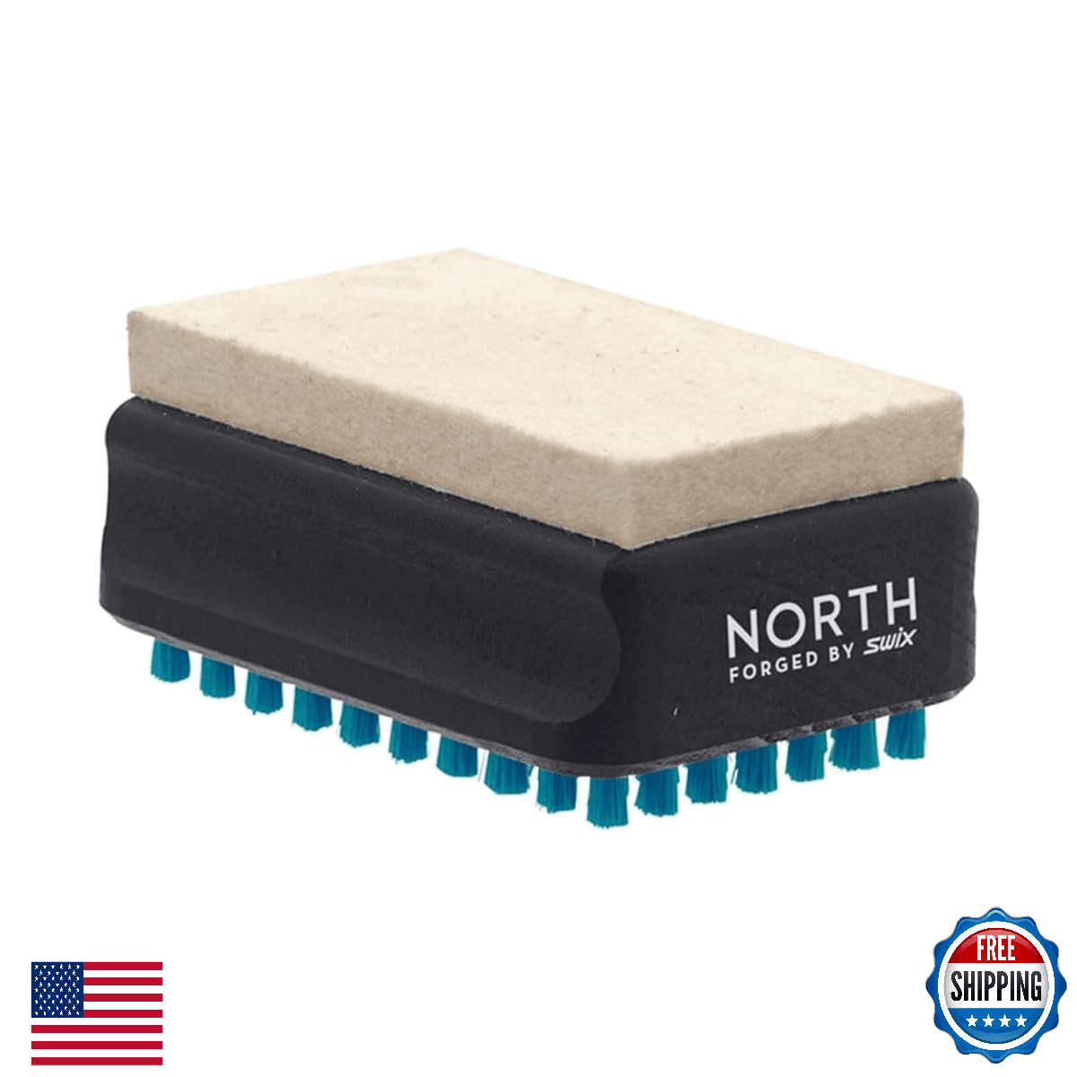 Swix NORTH Combination Felt Nylon Ski Snowboard Wax Brush - Image 1