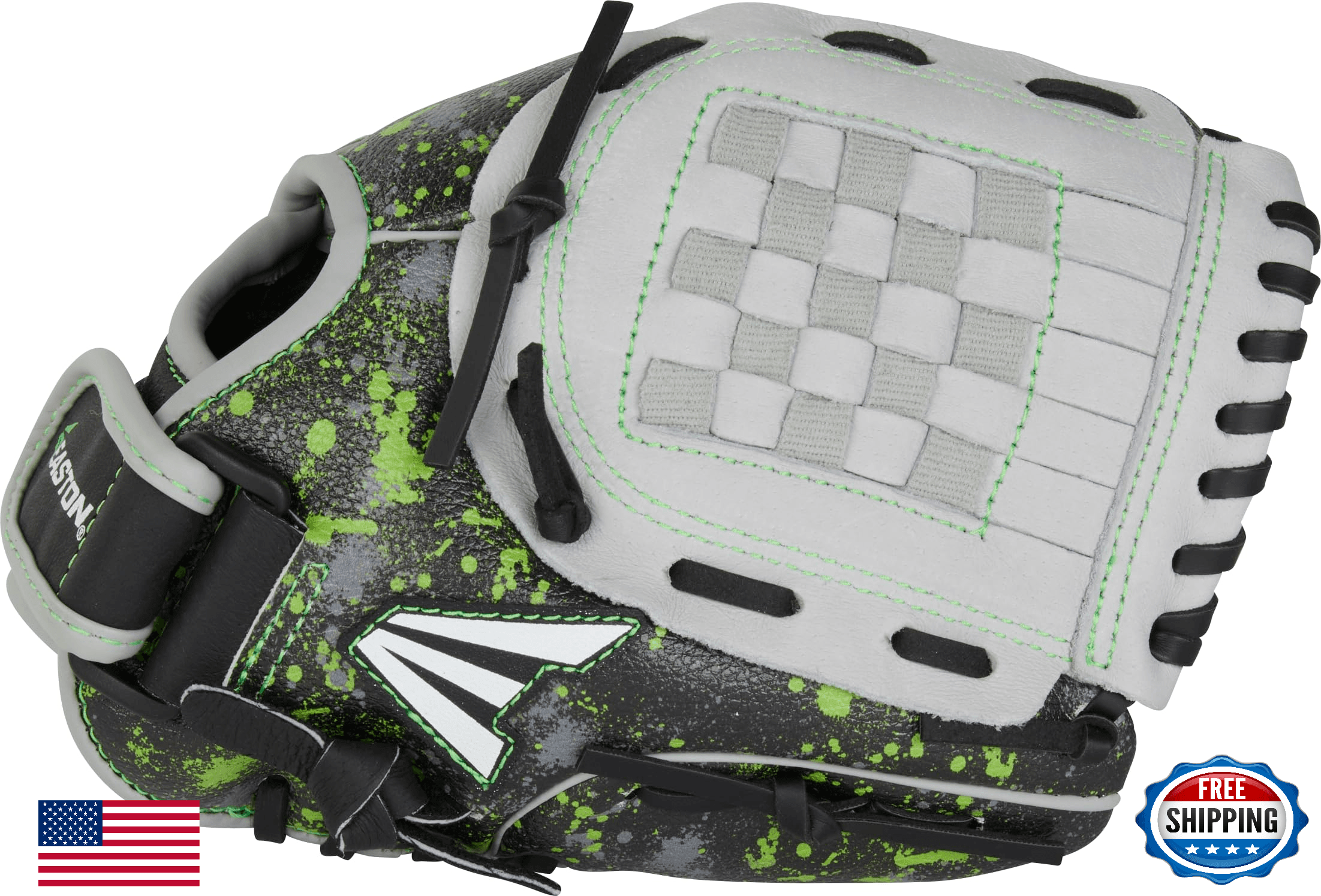 Easton HAVOC Baseball Glove Right Hand Throw 10" Basket Web Black Optic Green - Image 1
