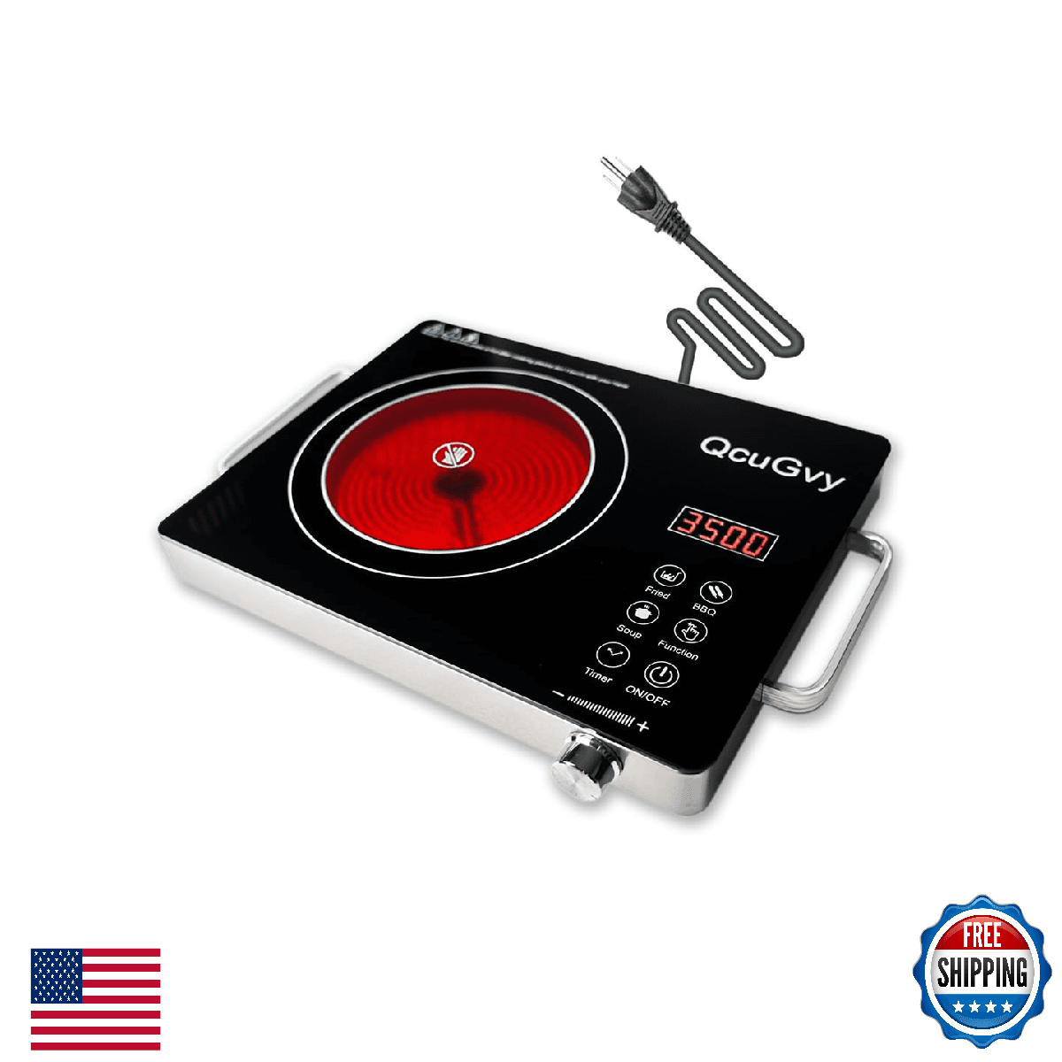 Portable Infrared Burner 3500 Electri Burner with 3 Hours Timer-Electric Hot Pla - Image 1