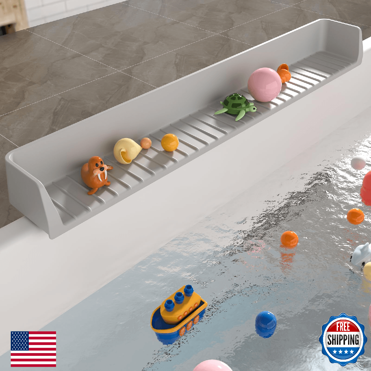 Aqqwxyq Longer Bathtub Splash Guard for Tub Kids, Bathtub Water Guards Play Shel - Image 1