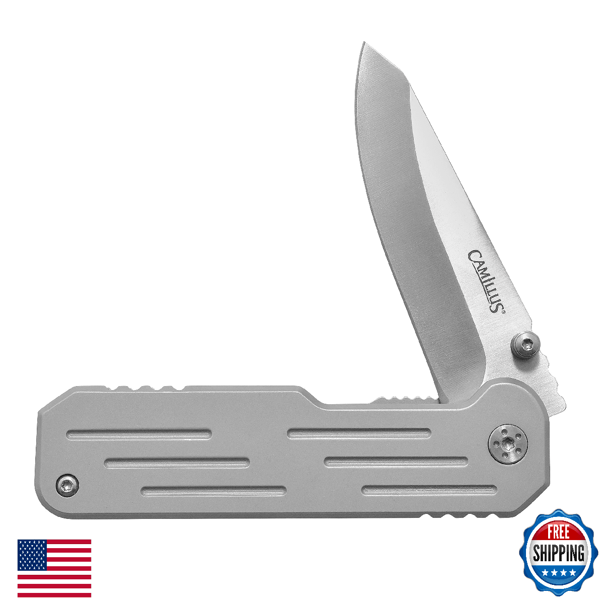 Camillus Choff 6.25in Drop Point AUS-8 Ti Bonded Utility Knife w/Pocket Clip - Image 1