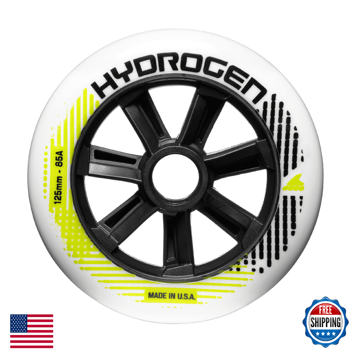 Hydrogen 125MM 85A Wheels (6-Pack) - Premium Athletic Performance - Image 1