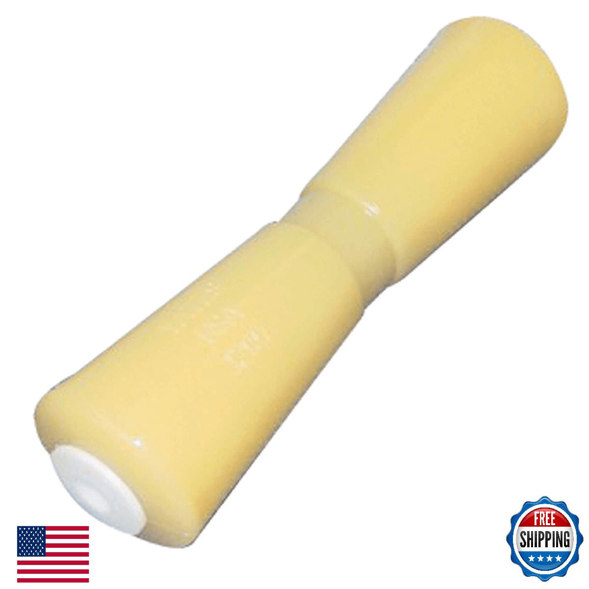C.H. Yates 1200Y Yellow Heavy Duty 'V' Keel Roller, 12" x 5/8" - Image 1