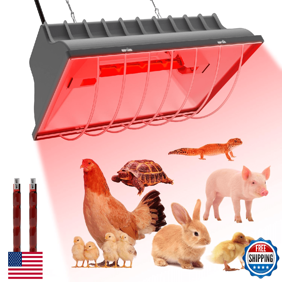 UTFEEDY Chicken Coop Heater, Aluminum Brooder Heater Lamp for 30 Chicks or Duckl - Image 1