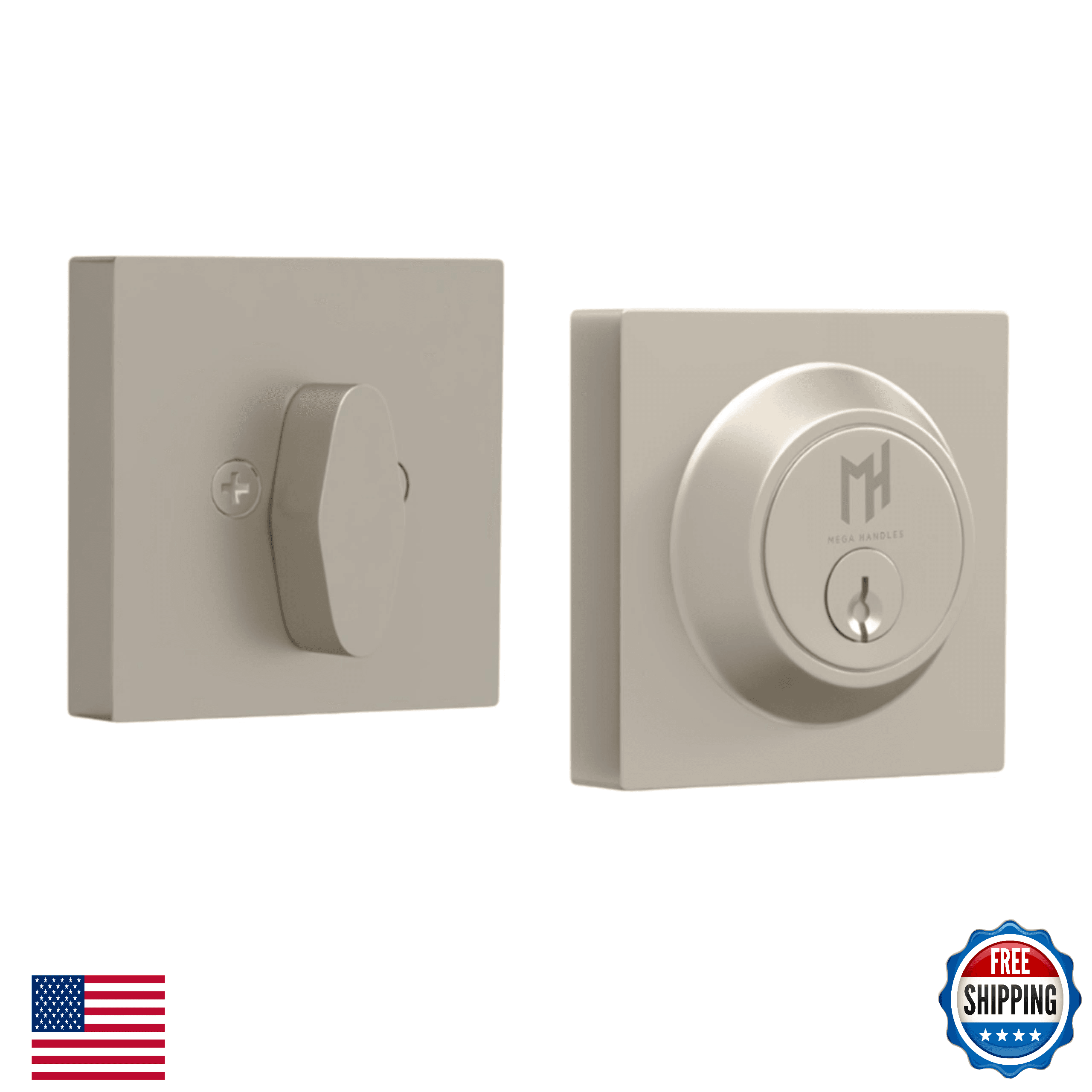 Mega Handles Prime Deadbolt Entry Deadbolt Lock Heavy Duty Square Locking Deadbo - Image 1