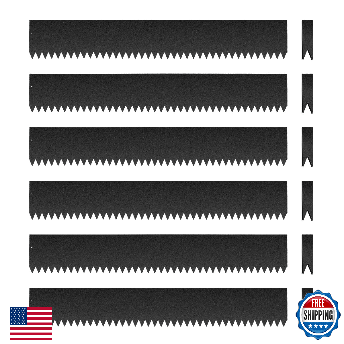 Landscape Edging Kit 20ft (6x 40"L x 6"H pcs) Galvanized Bendable Metal - Image 1