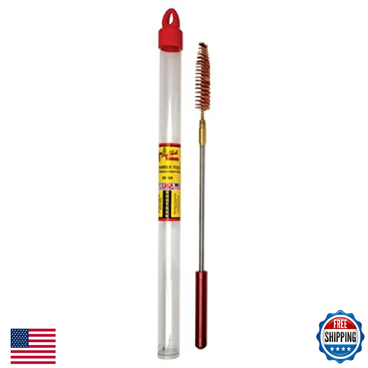 Pro-Shot 20 Ga. Chamber Brush w/ Handle: Heavy-Duty Shotgun Cleaning Tool Set - Image 1