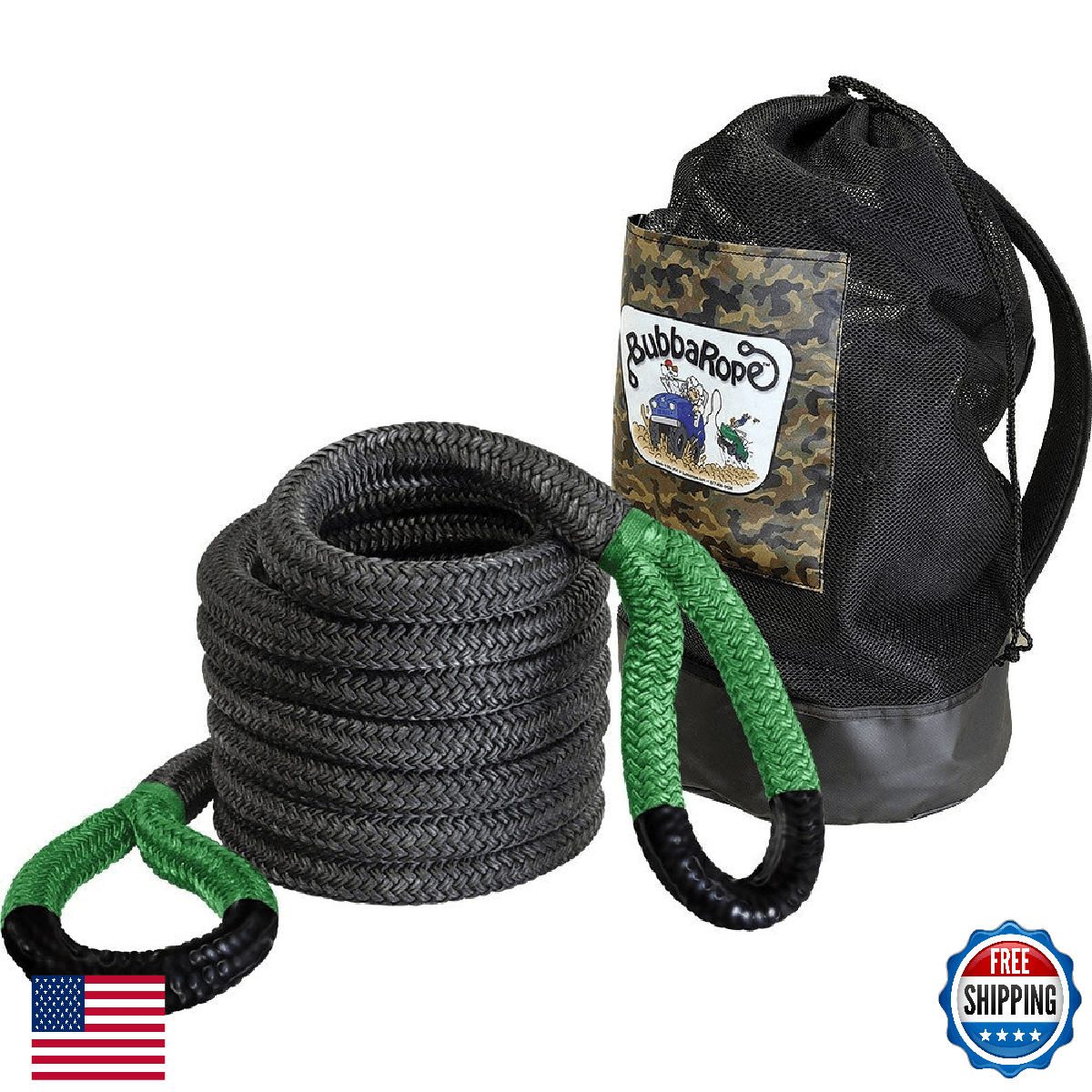 Bubba Rope 1.5in x 30ft Jumbo Heavy-Duty Tow Rope - Made in USA - Image 1