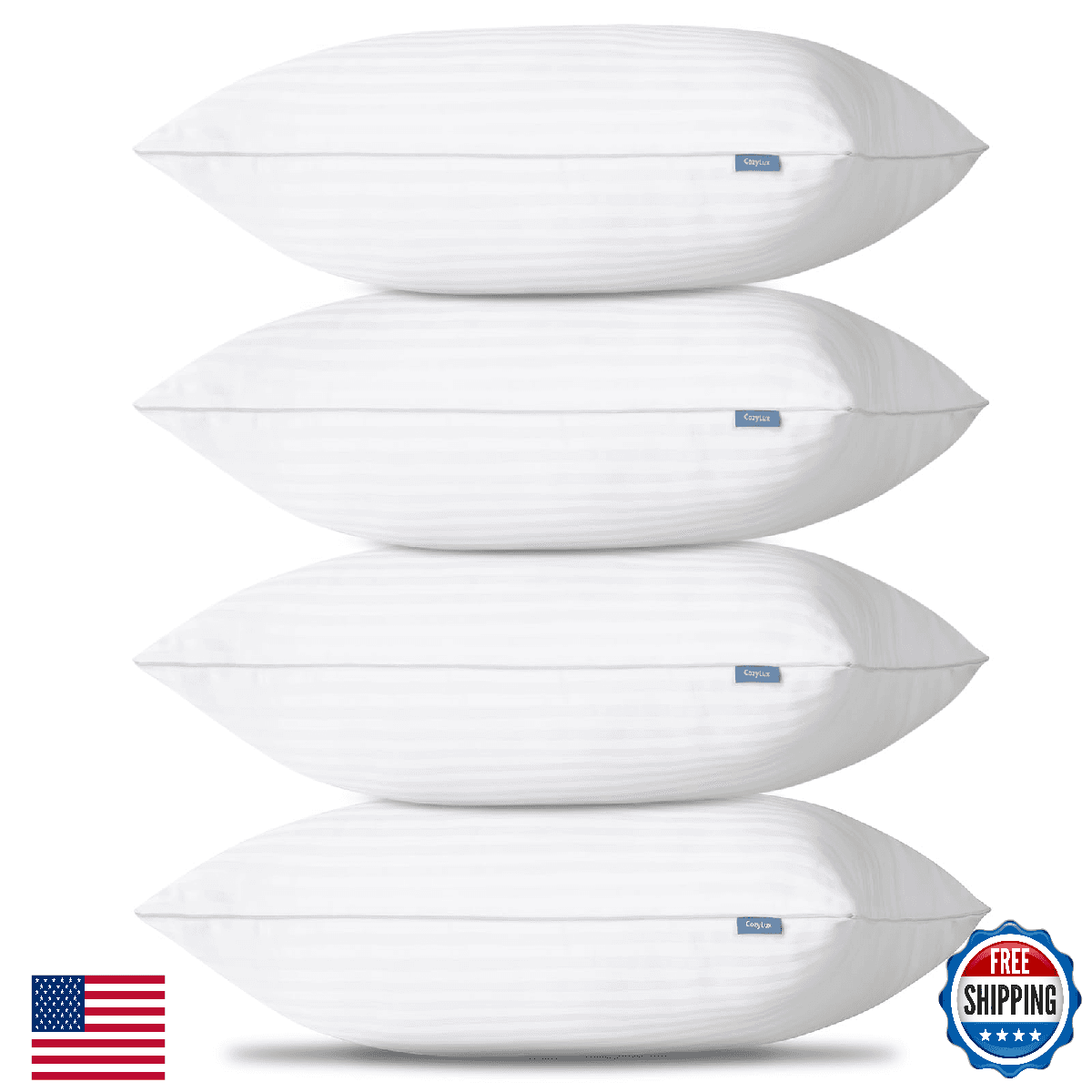 CozyLux Pillows Standard Size Set of 4, Cooling Hotel Quality Bed Pillows with P - Image 1