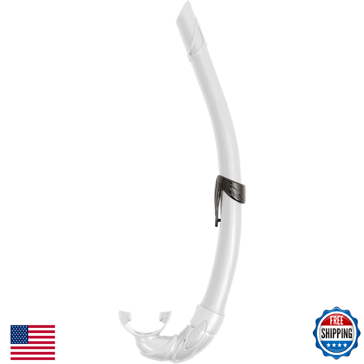 Cressi Corsica White Snorkel - Flexible Freediving Spearfishing Scuba - Image 1