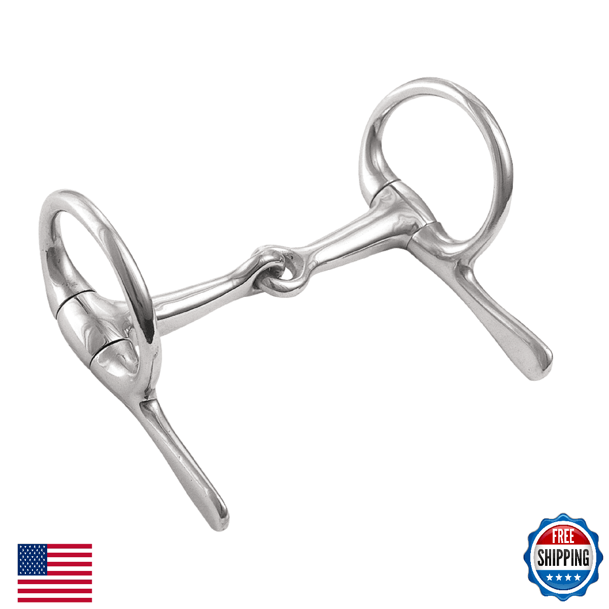 Weaver Leather Miniature Snaffle Bit, 3-1/2" Mouth, Stainless Steel Horse Tack - Image 1