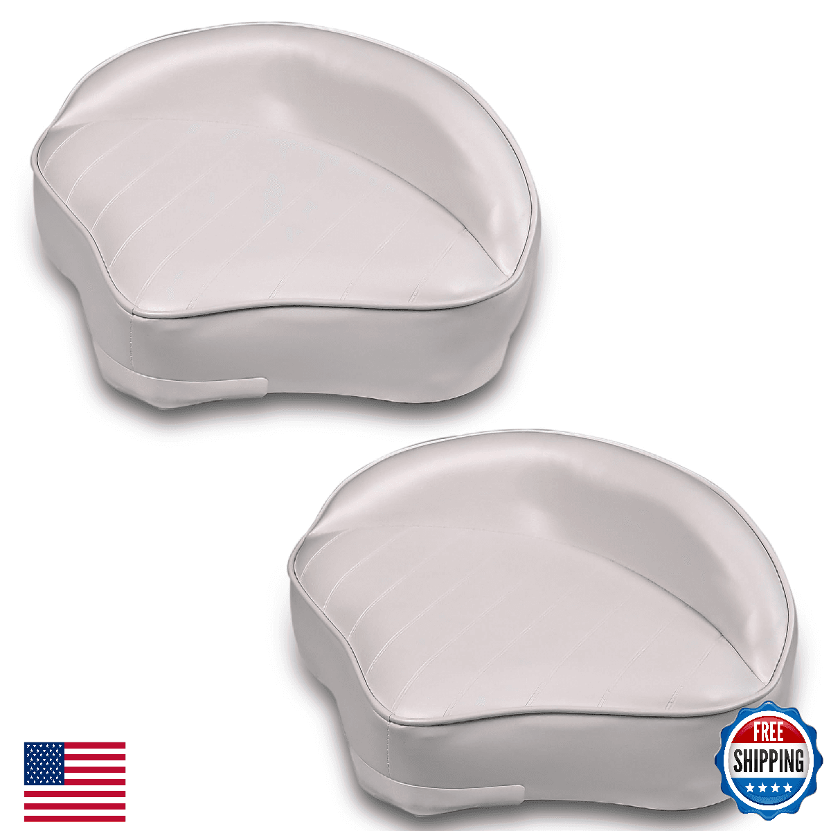 Vancus Casting Boat Seat 2 Pack Marine Grade Vinyl Universal Pro Casting Deck Se - Image 1