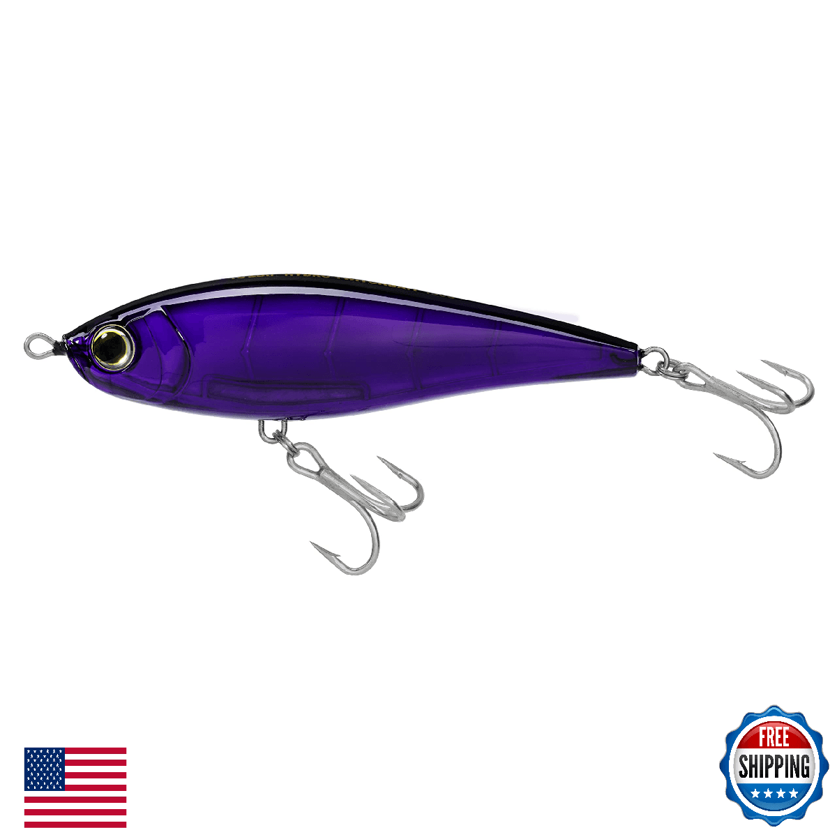 Yo-Zuri R1432-BP Hydro Twitchbait 6in Black Purple Fishing Lure - Image 1