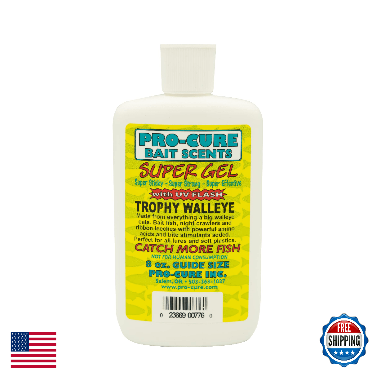 Pro-Cure Trophy Walleye Super Gel - 8oz Fishing Bait Scent Attractant - Image 1