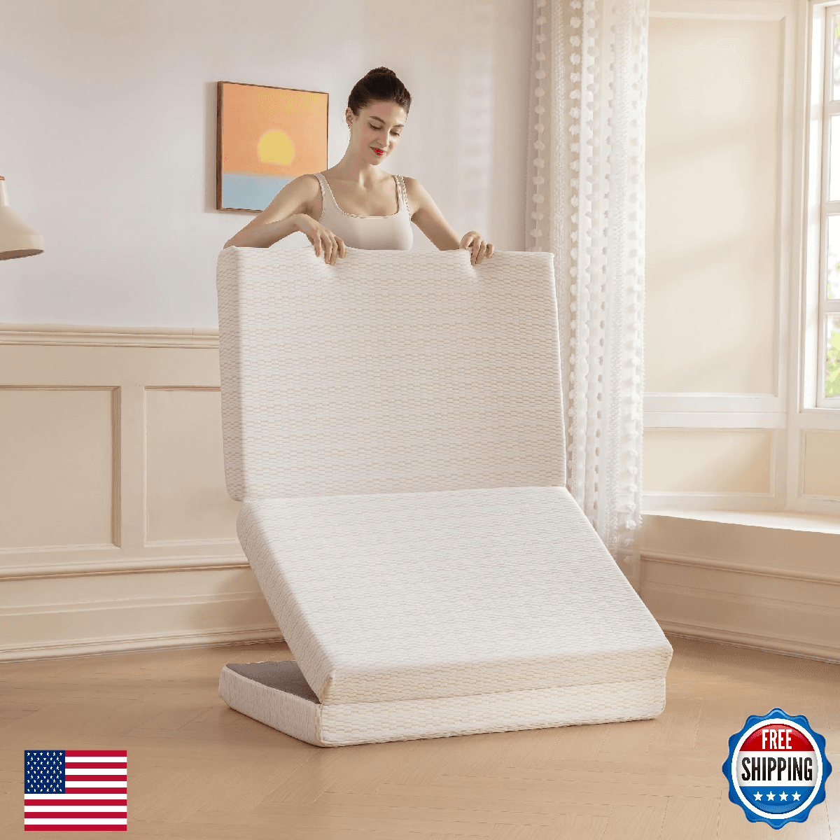 MLILY 3" Single Tri-Fold Memory Foam Mattress, Portable Guest/Camping Mat - Image 1