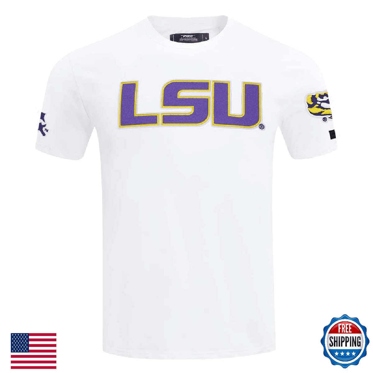 Mens NCAA LSU Tigers Classic Chenille Short Sleeve Tee White M - Image 1