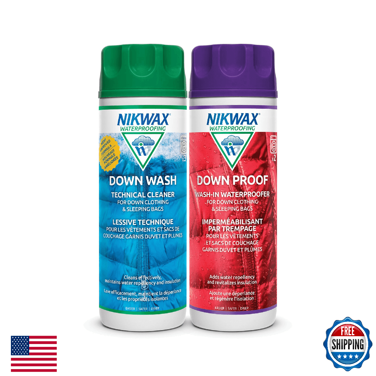 Nikwax Down DuoPack 300ml Wash-In Cleaner & Waterproofing for Down Gear DWR - Image 1