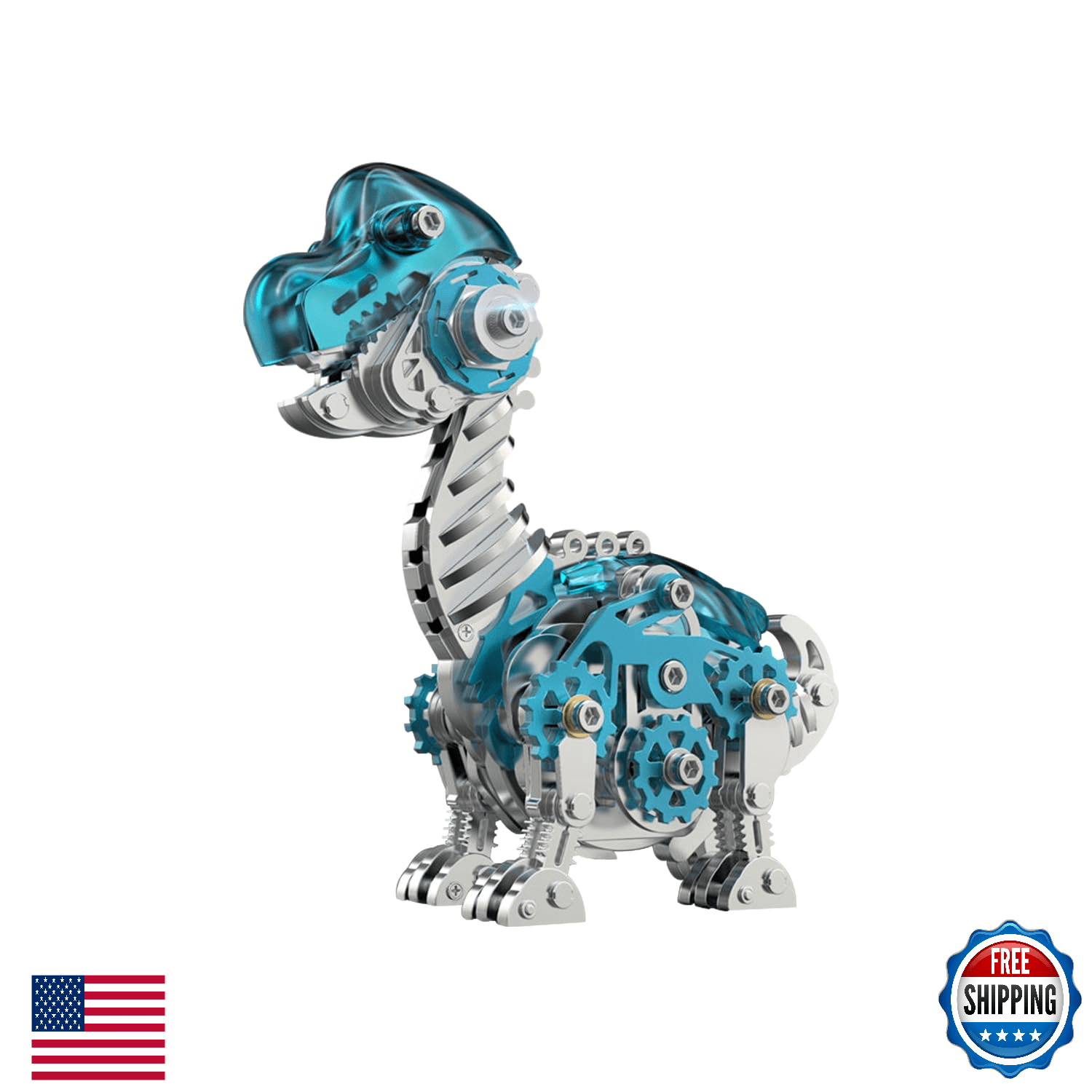3D Metal Mechanical Dinosaur Model Kit Brachiosaurus Puzzle for Adults - Image 1