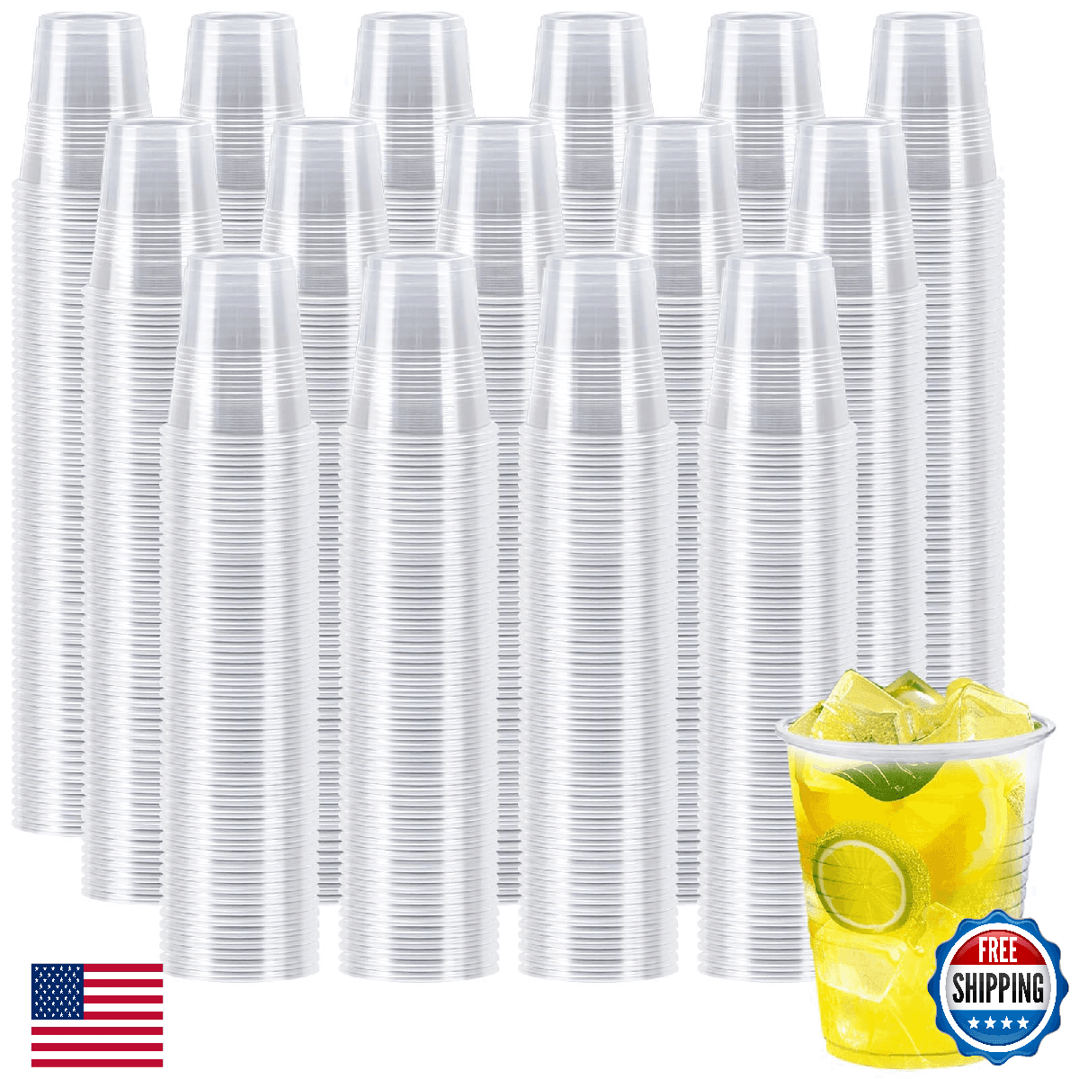 Clawsoff 1500 Pack 5 oz Plastic Cups Clear Disposable Bulk Small Mouthwash Cold - Image 1