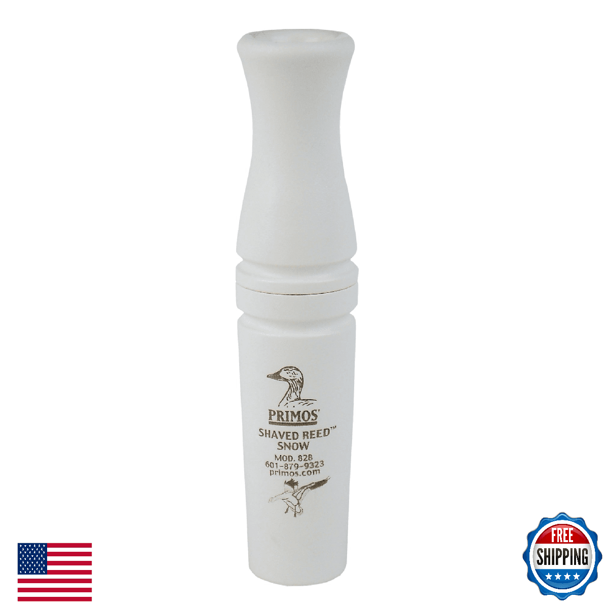 Primos Hunting 828 Goose Call, Shaved Reed Snow/White, Tremendous Volume - Image 1