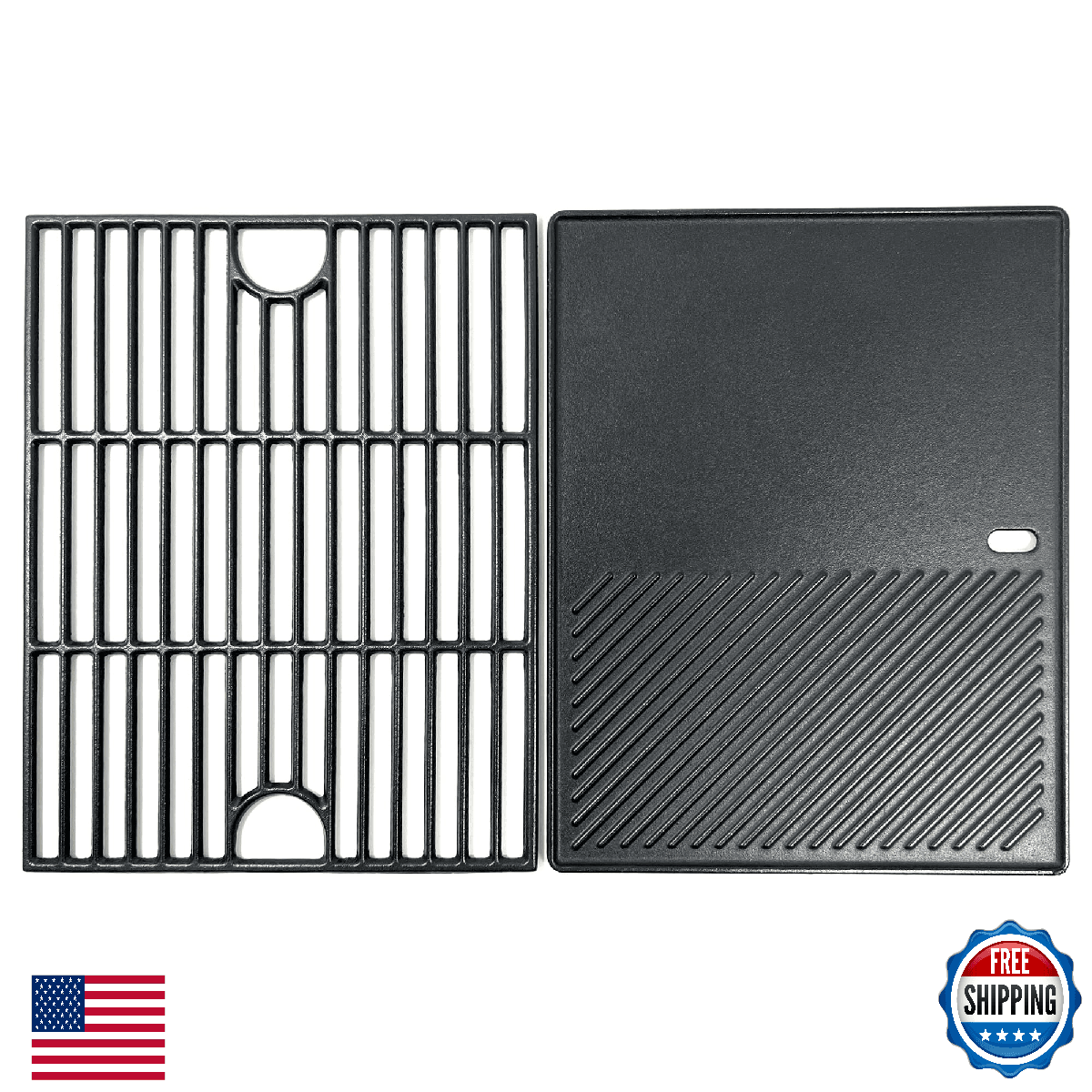 DC133 Cast Iron Cooking Grate & Griddle for Nexgrill Charbroil Kenmore 17"x13.25 - Image 1