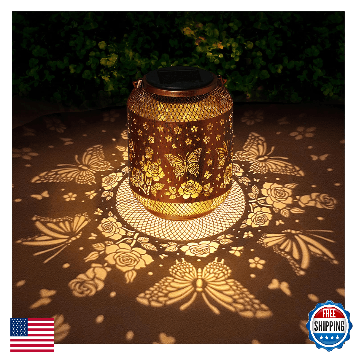 Butterfly Solar Lanterns Outdoor Waterproof Rose Garden Decor Gifts for Mom Wome - Image 1