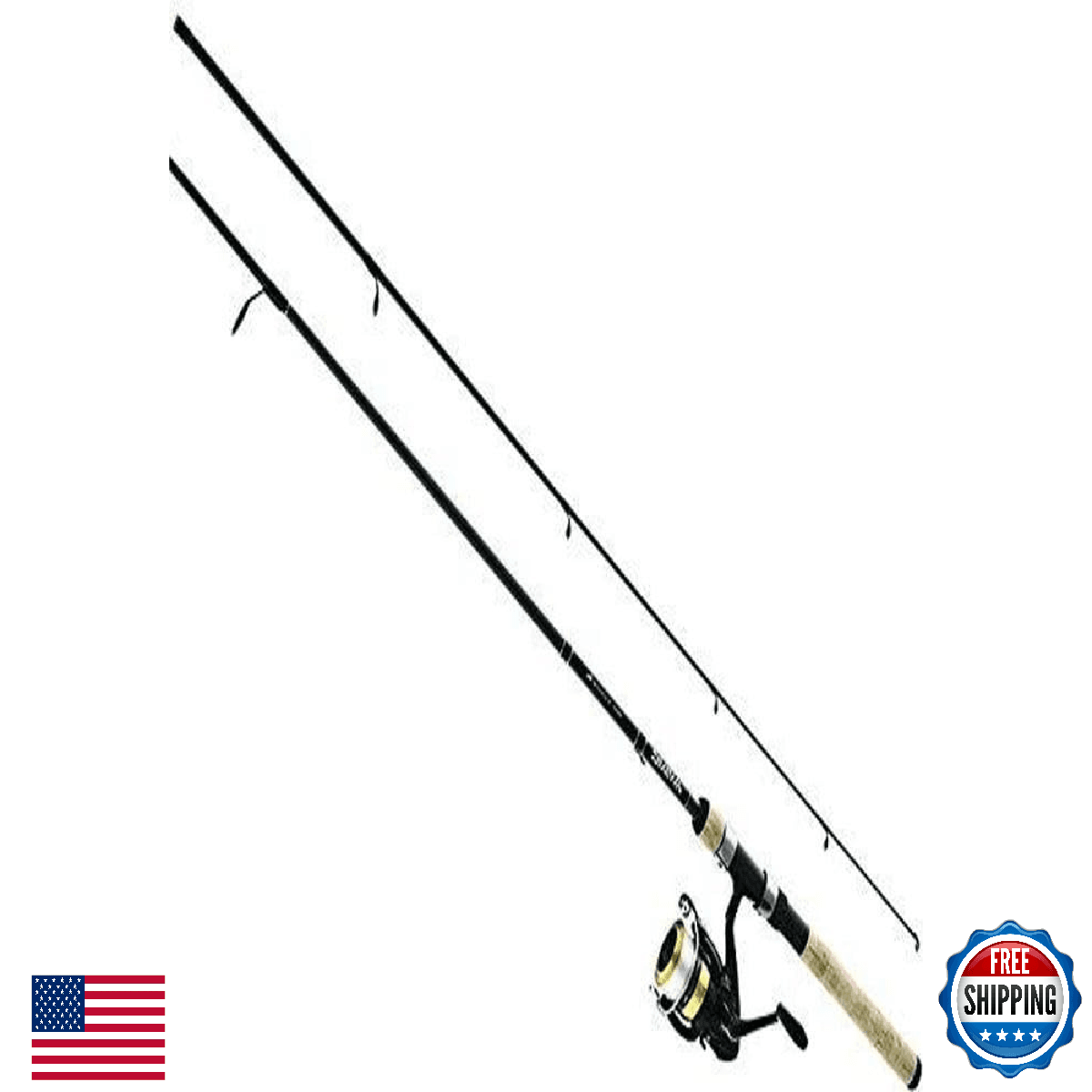Daiwa D-Shock DSK FW Spinning Reel & Fiberglass Rod Combo - Cork Handle - Image 1