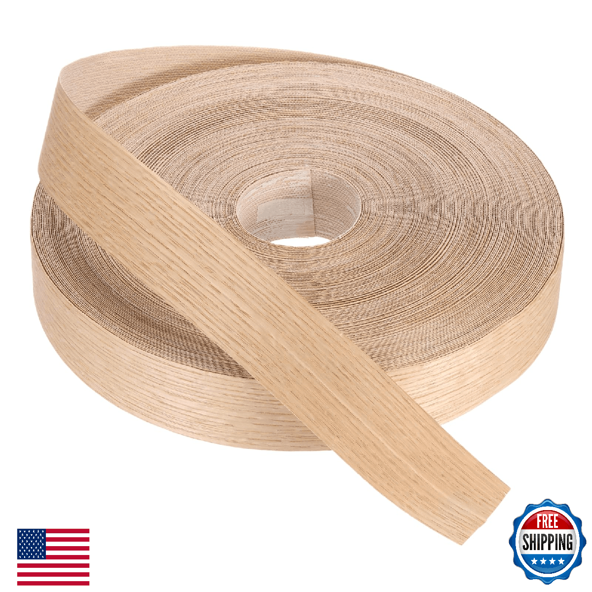 PATIKIL Red Oak Edge Banding, 2 Inch x 250 ft Wood Veneer Tape Pre-glued Flexibl - Image 1