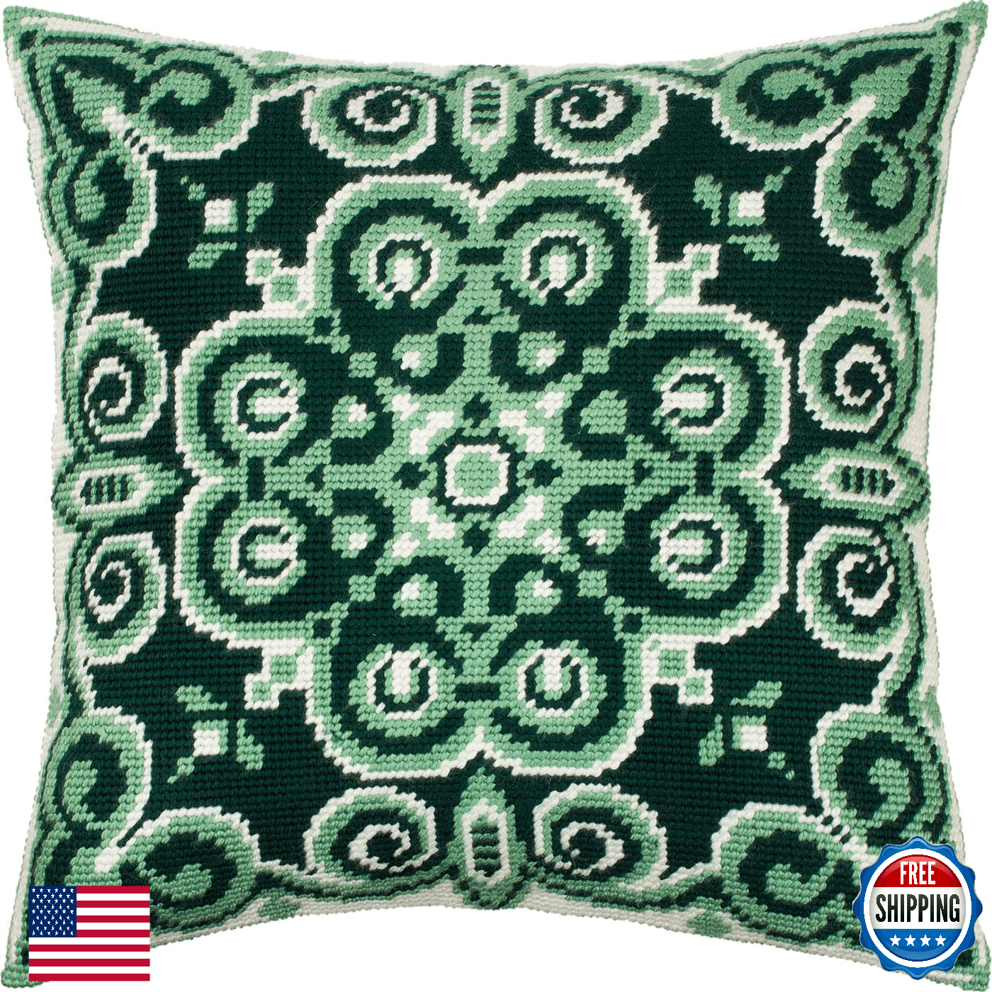 Brvsk Ornamental Embroidery Kit for Adults and Beginners — Breeze 16″ × 16″ with - Image 1