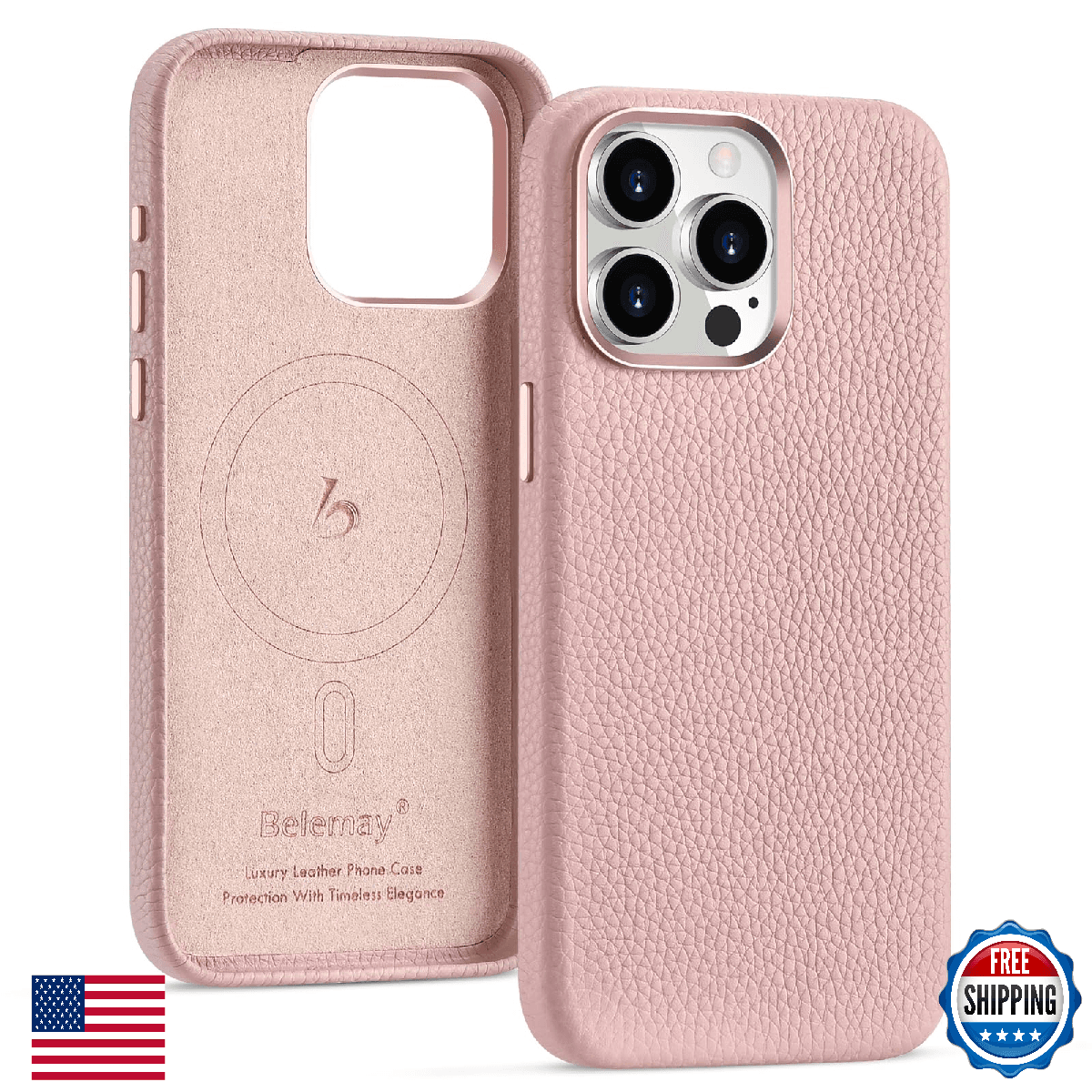 Belemay Leather Case Compatible with iPhone 13 Pro - MagSafe Compatible - Premiu - Image 1